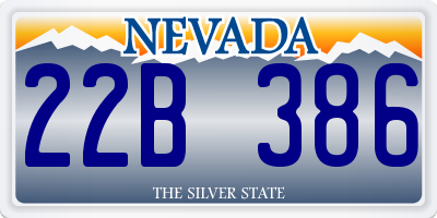 NV license plate 22B386