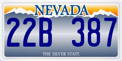 NV license plate 22B387