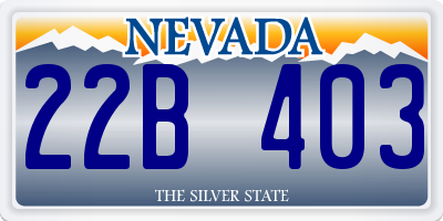 NV license plate 22B403