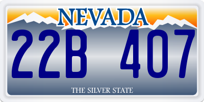 NV license plate 22B407