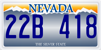 NV license plate 22B418