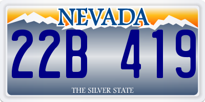 NV license plate 22B419