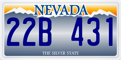 NV license plate 22B431