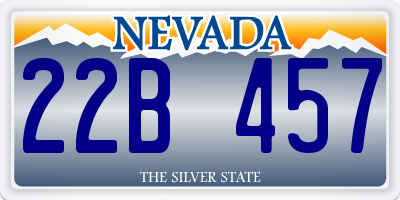 NV license plate 22B457