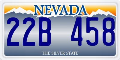 NV license plate 22B458