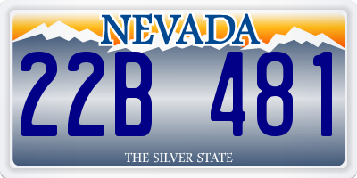 NV license plate 22B481
