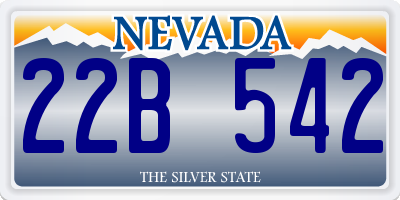 NV license plate 22B542