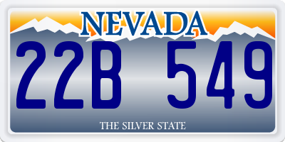 NV license plate 22B549
