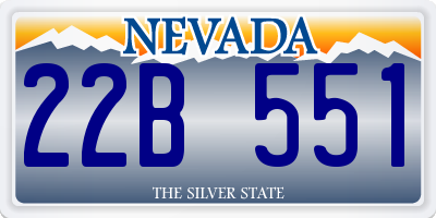 NV license plate 22B551
