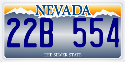 NV license plate 22B554