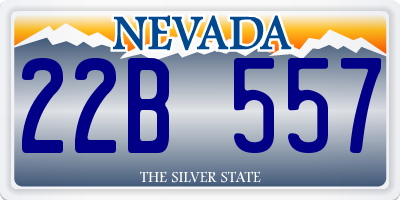 NV license plate 22B557