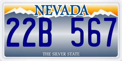 NV license plate 22B567