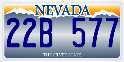 NV license plate 22B577