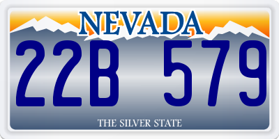 NV license plate 22B579