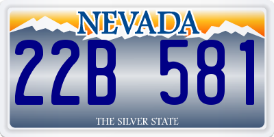 NV license plate 22B581