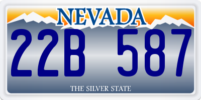 NV license plate 22B587
