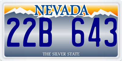 NV license plate 22B643