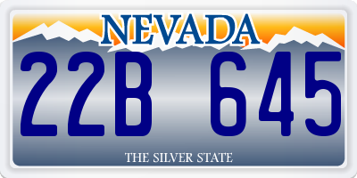 NV license plate 22B645