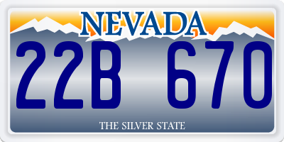 NV license plate 22B670
