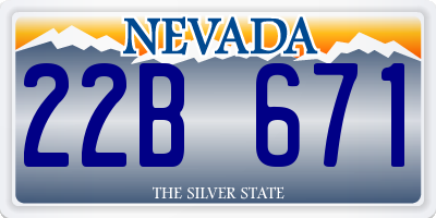 NV license plate 22B671