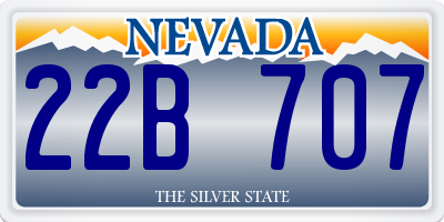 NV license plate 22B707