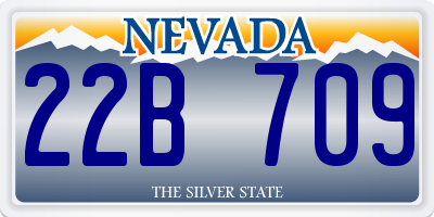 NV license plate 22B709
