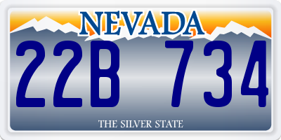 NV license plate 22B734