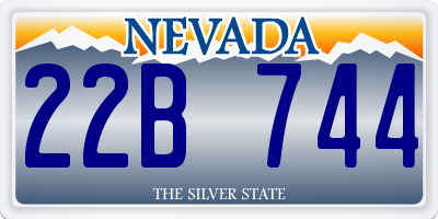 NV license plate 22B744