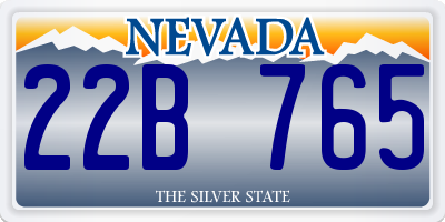 NV license plate 22B765