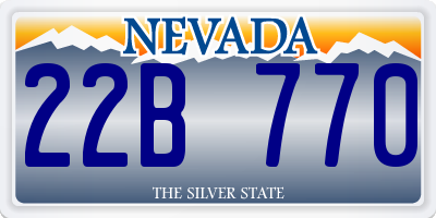 NV license plate 22B770