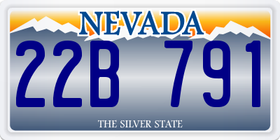 NV license plate 22B791