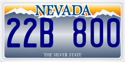 NV license plate 22B800
