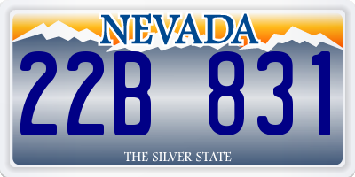 NV license plate 22B831