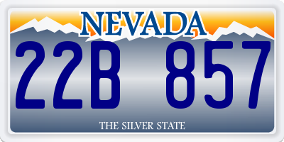 NV license plate 22B857