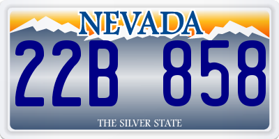 NV license plate 22B858