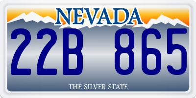 NV license plate 22B865