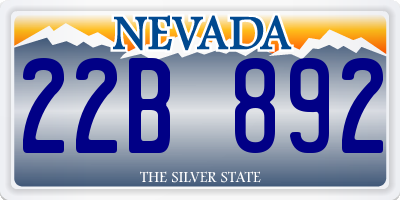 NV license plate 22B892