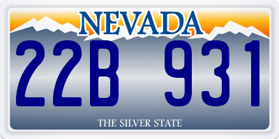 NV license plate 22B931