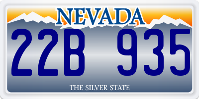 NV license plate 22B935