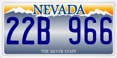NV license plate 22B966