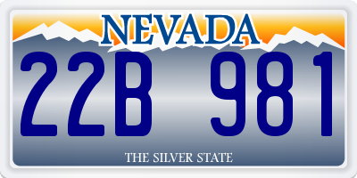 NV license plate 22B981