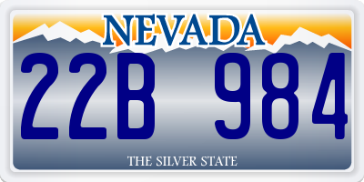 NV license plate 22B984