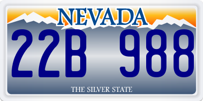 NV license plate 22B988