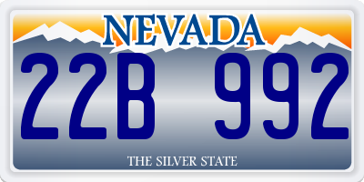 NV license plate 22B992
