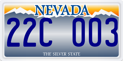 NV license plate 22C003