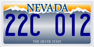 NV license plate 22C012