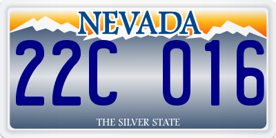 NV license plate 22C016