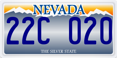 NV license plate 22C020