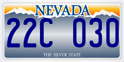 NV license plate 22C030