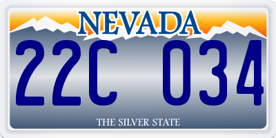 NV license plate 22C034